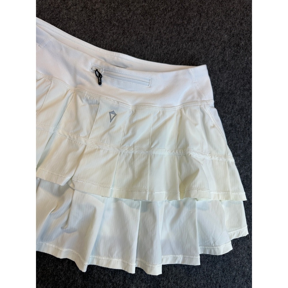 Ivivva x Lululemon Set the Pace Skort Tiered Ruffle White Skirt Shorts Girls 12 - Picture 4 of 15
